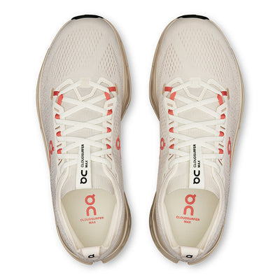 On Women's Cloudsurfer Max - BlackToe Running#colour_ivory-salmon