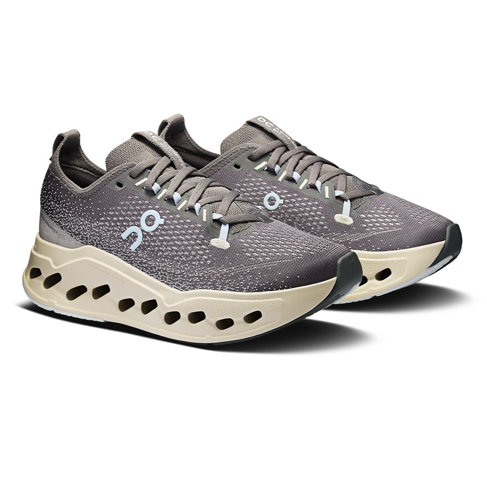 On Women's Cloudsurfer Max - BlackToe Running#colour_asphalt-ice