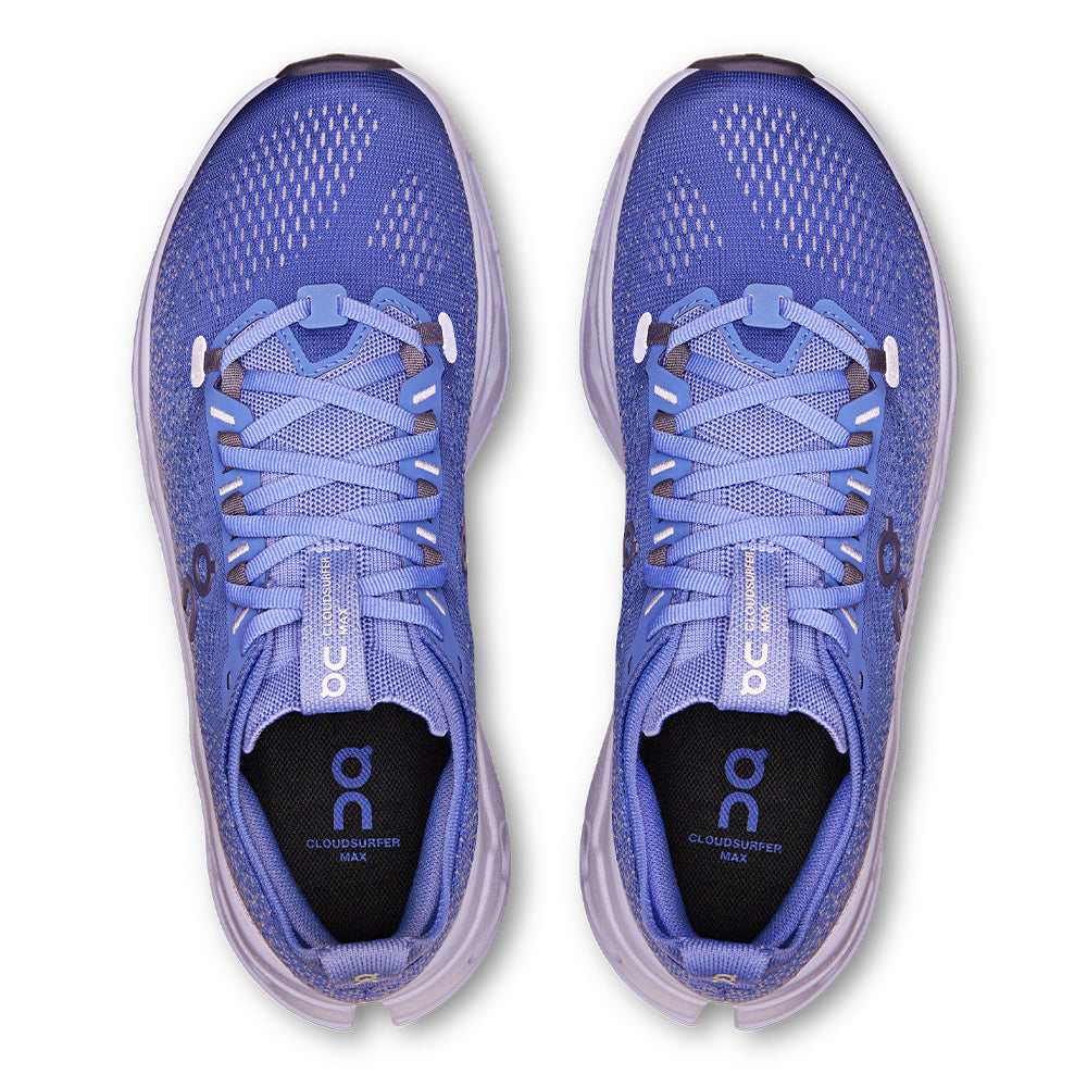 On Women's Cloudsurfer Max - BlackToe Running#colour_sailor-thistle