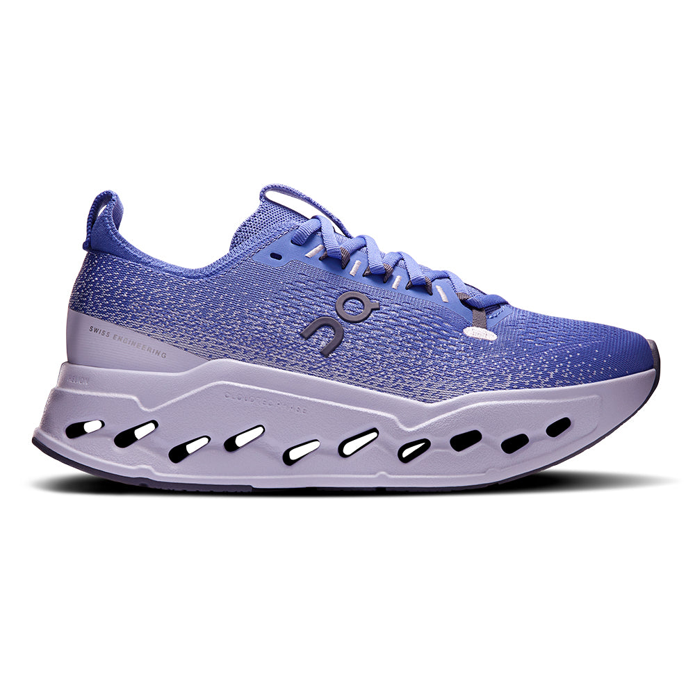 On Women's Cloudsurfer Max - BlackToe Running#colour_sailor-thistle