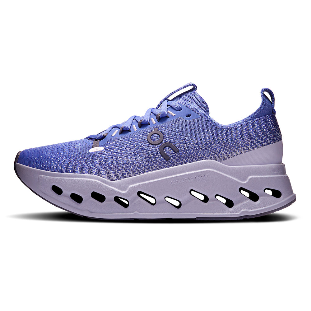 On Women's Cloudsurfer Max - BlackToe Running#colour_sailor-thistle