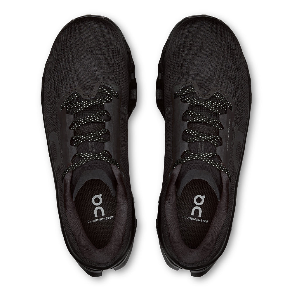 On Women’s Cloudmonster 3 - BlackToe Running#colour_black-black