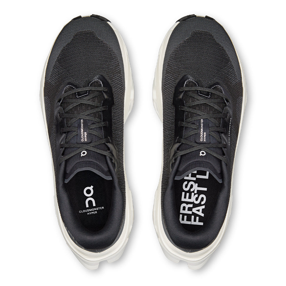 On Women's Cloudmonster 3 Hyper - BlackToe Running#colour_black-ivory
