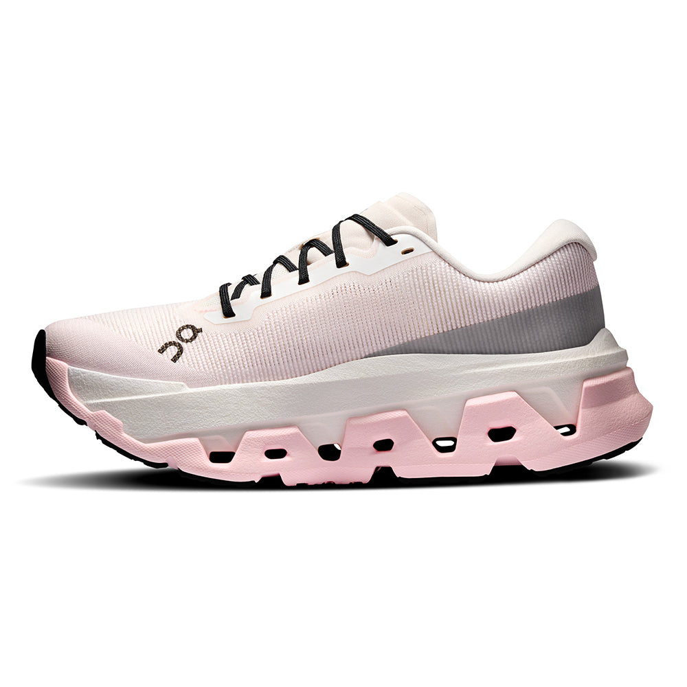 On Women's Cloudmonster 3 Hyper - BlackToe Running#colour_ivory-peony