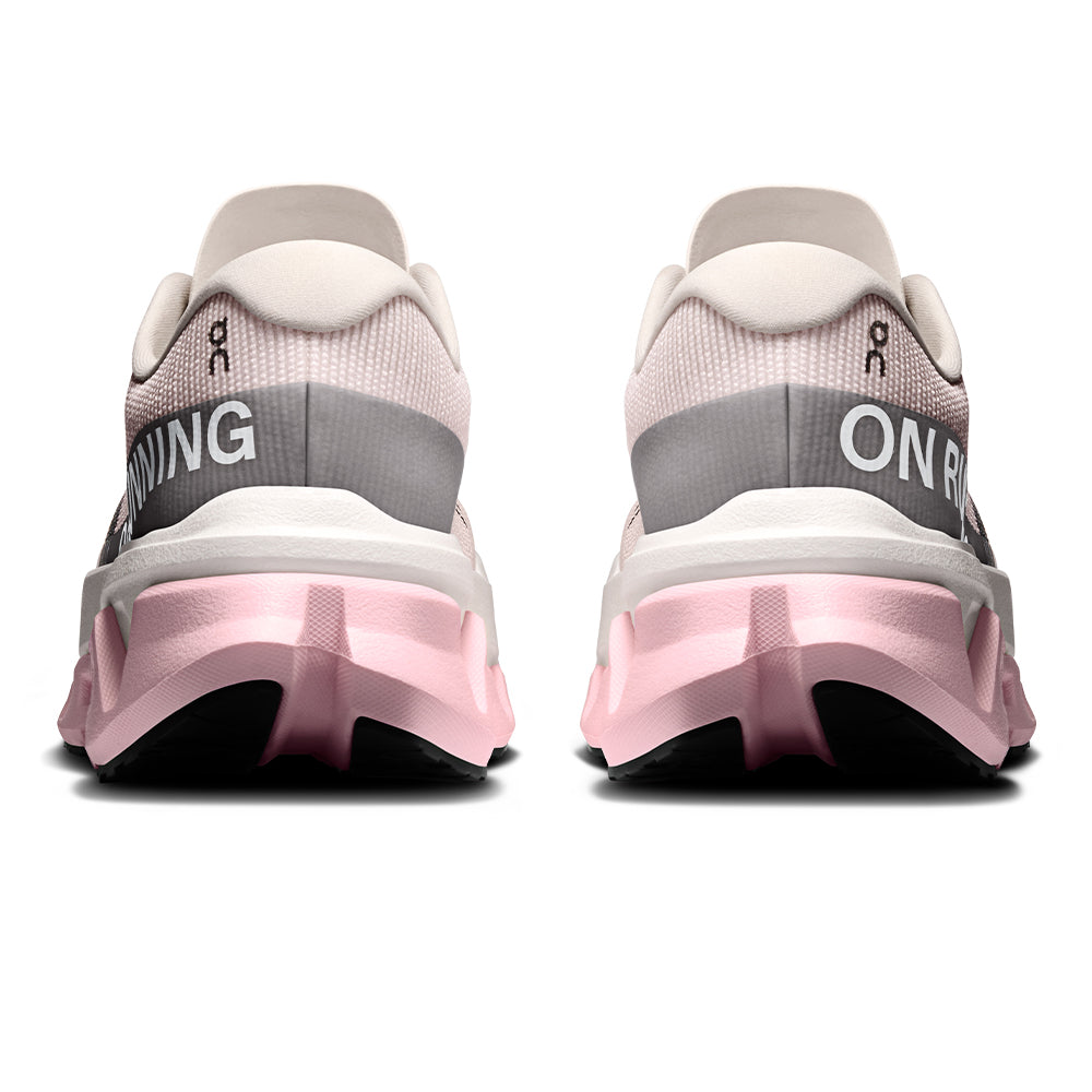 On Women's Cloudmonster 3 Hyper - BlackToe Running#colour_ivory-peony