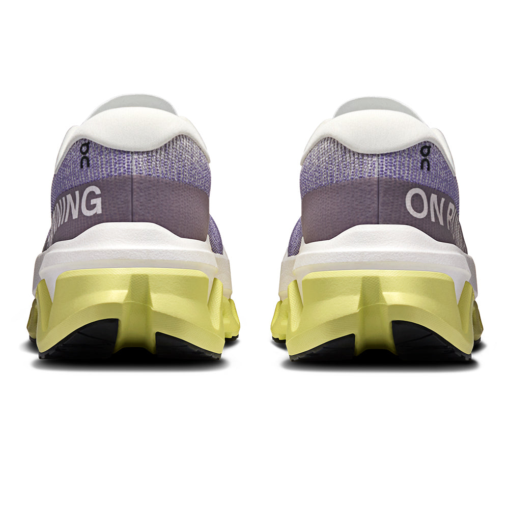 On Women's Cloudmonster 3 Hyper - BlackToe Running#colour_lily-limelight