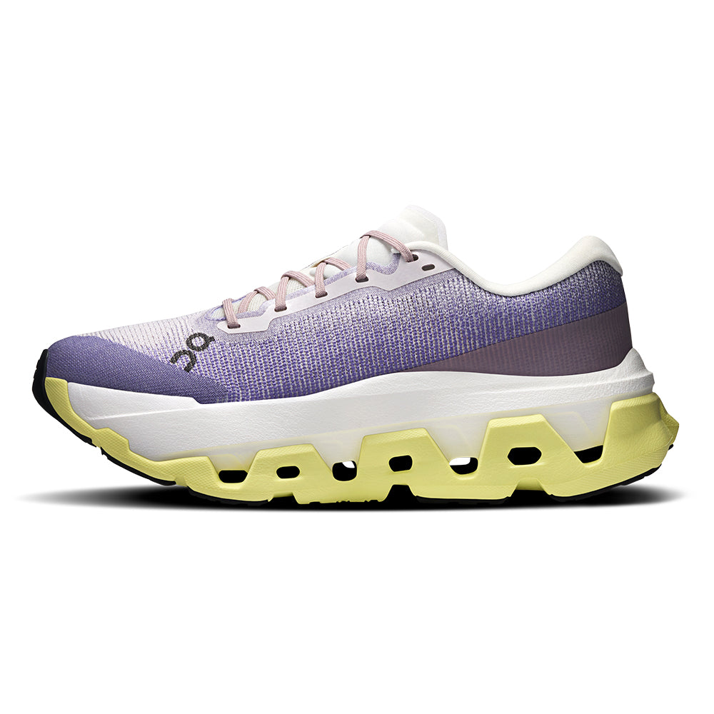 On Women's Cloudmonster 3 Hyper - BlackToe Running#colour_lily-limelight