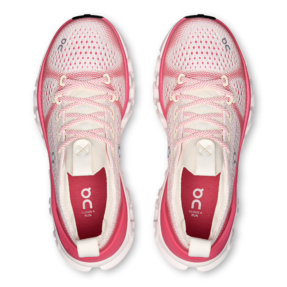 On Women's Cloud X Tempo 1 - BlackToe Running#colour_ivory-camellia