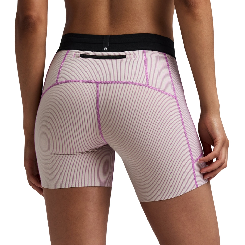 Bandit Women’s Striped Cadence 5" Compression Short - BlackToe Running#colour_plaster-orchid