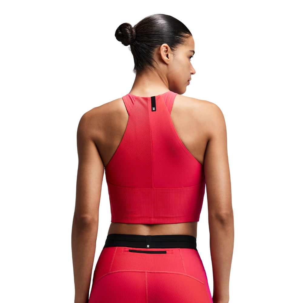 Bandit Running Women's Striped Cadence™ Zip Front Race Crop  - BlackToe Running