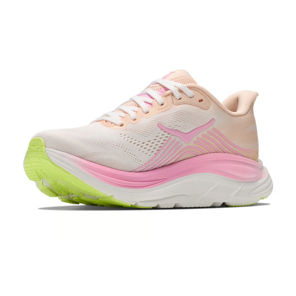 Hoka Women's Clifton 11 wide - BlackToe Running#colour_tangerine-glow-white