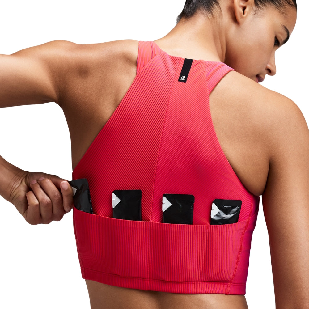 Bandit Running Women's Striped Cadence™ Zip Front Race Crop  - BlackToe Running
