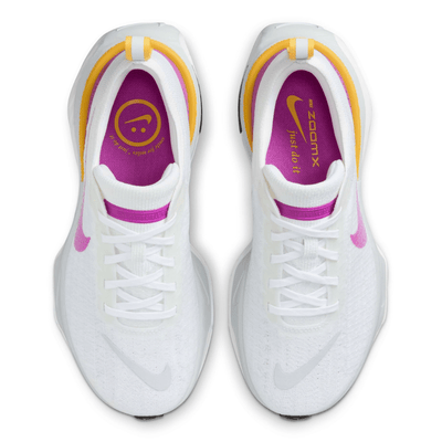 Nike Women's ZoomX Invincible Run Flyknit 3 - BlackToe Running#colour_vivid-white-purple-sulfur