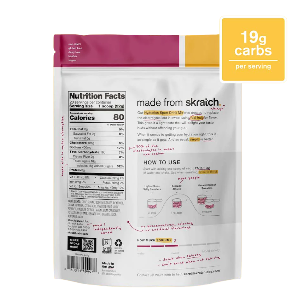 Skratch Labs Sport Hydration Drink Mix - BlackToe Running#flavour_passion-fruit-orange-guava