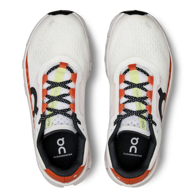 On Running Women's Cloudmonster Women's Shoes - BlackToe Running#colour_undyed-white-flame