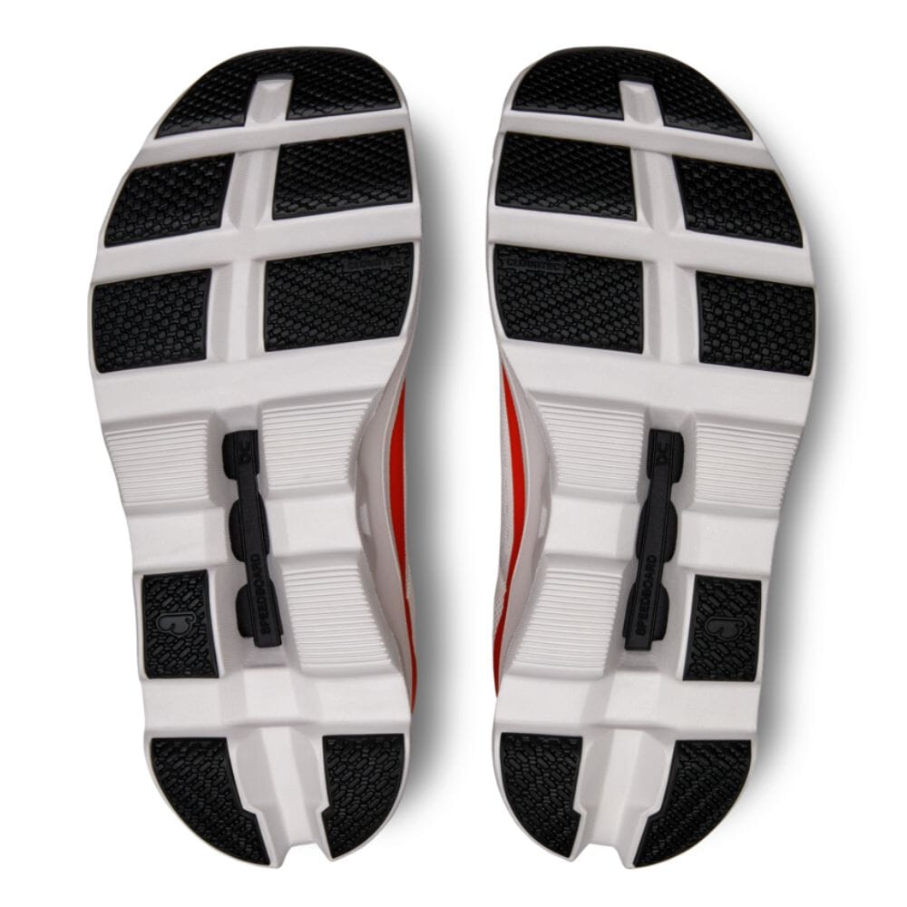 On Running Women's Cloudmonster Women's Shoes - BlackToe Running#colour_undyed-white-flame