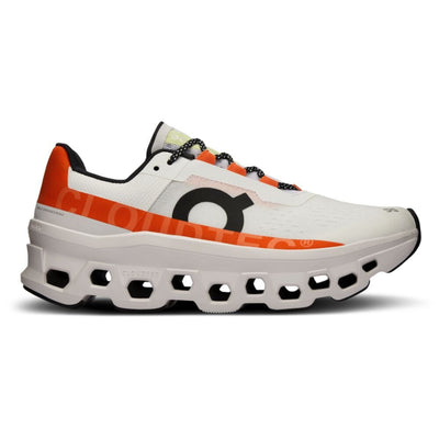 On Running Women's Cloudmonster Women's Shoes - BlackToe Running#colour_undyed-white-flame