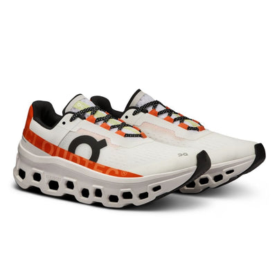 On Running Women's Cloudmonster Women's Shoes - BlackToe Running#colour_undyed-white-flame