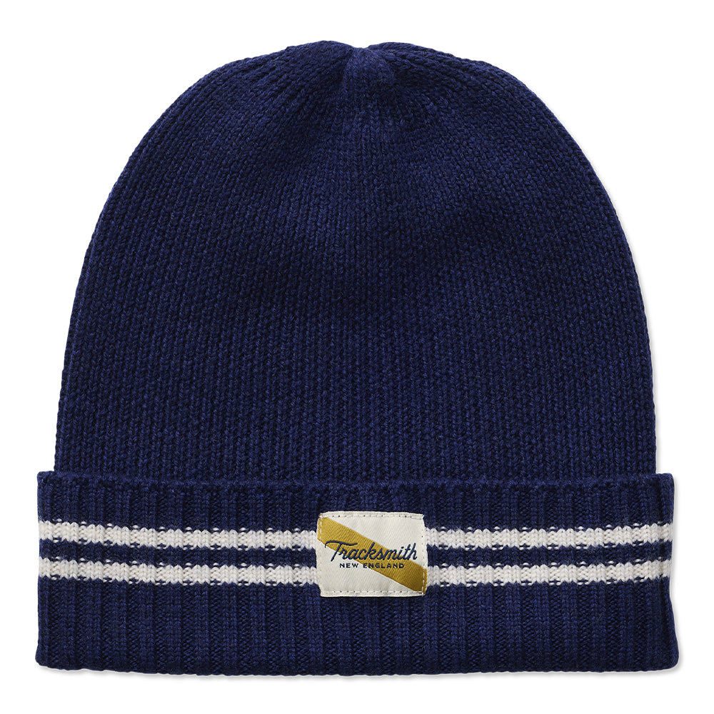 Tracksmith Varsity Runner's Cap - BlackToe Running#colour_navy-ivory