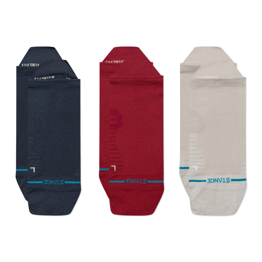 Stance Solid Ultralight Cushion Tab 3-Pack Socks - BlackToe Running#colour_navy