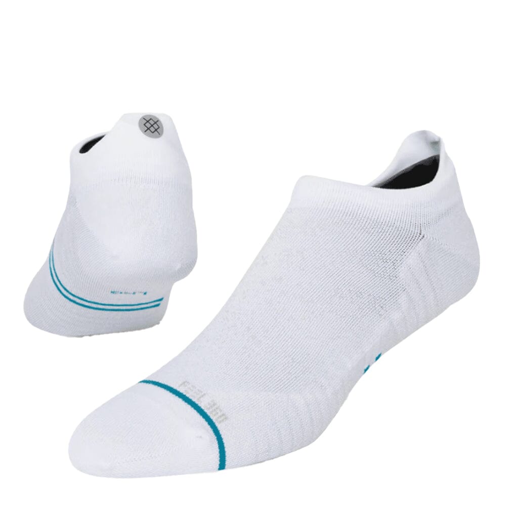 Stance Run Ultra Ultralight Cushion Tab Socks - BlackToe Running#colour_white