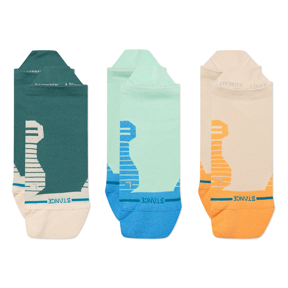 Stance Run Light Cushion Tab 3-Pack Socks - BlackToe Running#colour_teal
