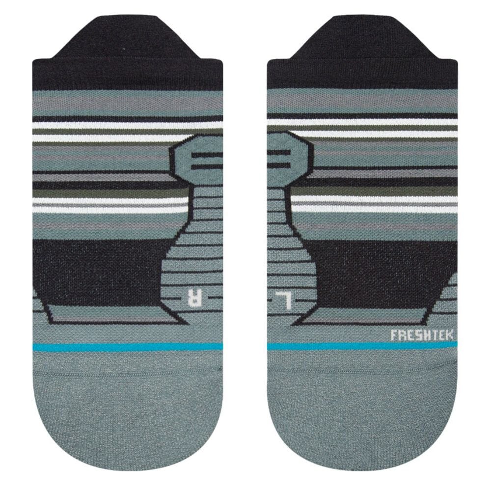 Stance Ninedys Light Cushion Tab Socks - BlackToe Running#colour_black-stripe