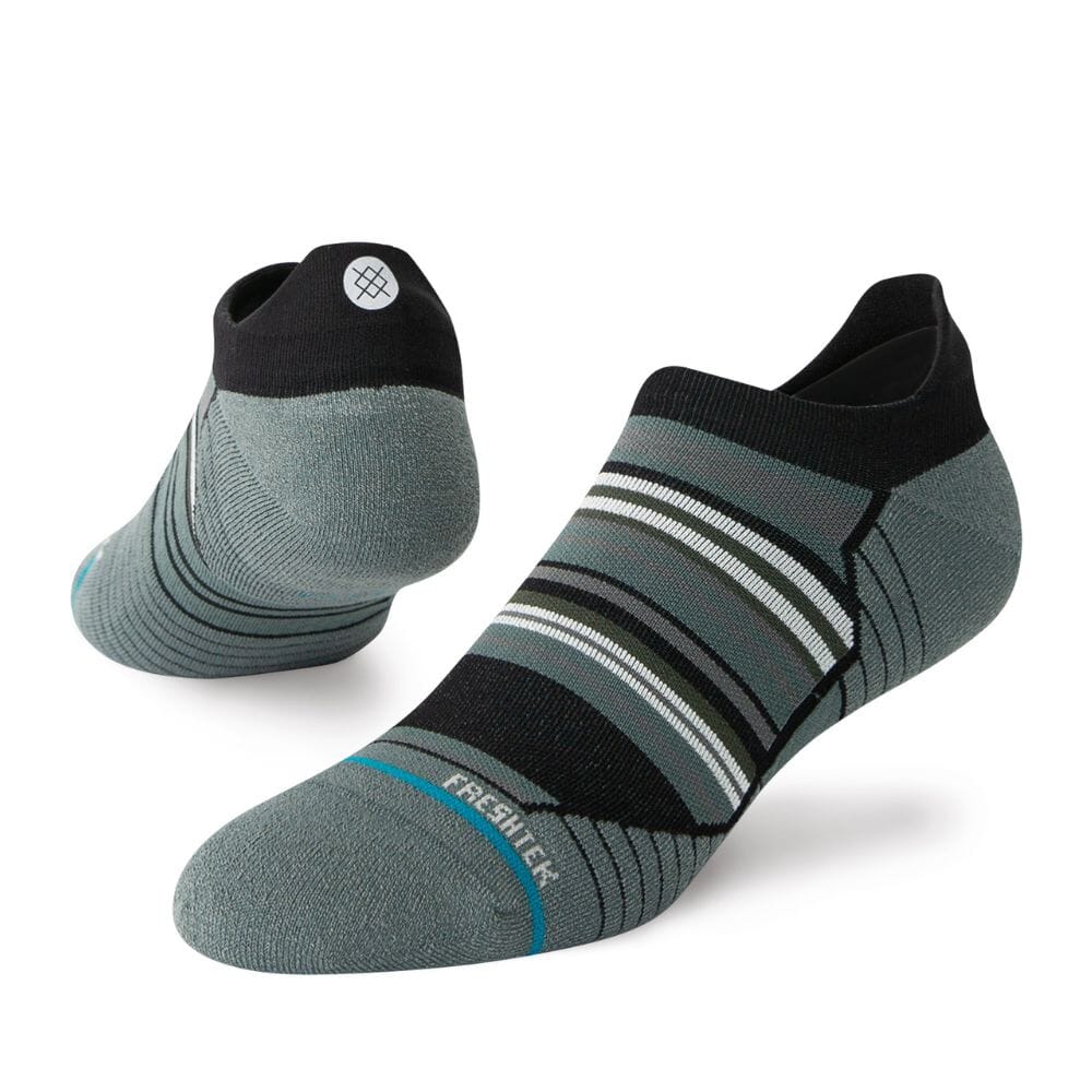 Stance Ninedys Light Cushion Tab Socks - BlackToe Running#colour_black-stripe