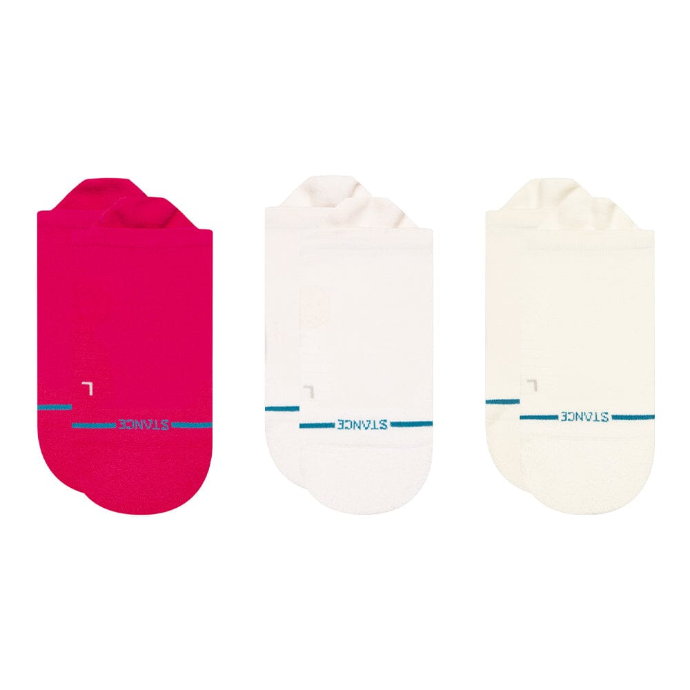Stance Run Iconic Light Cushion Tab 3-Pack Socks - BlackToe Running#colour_magenta