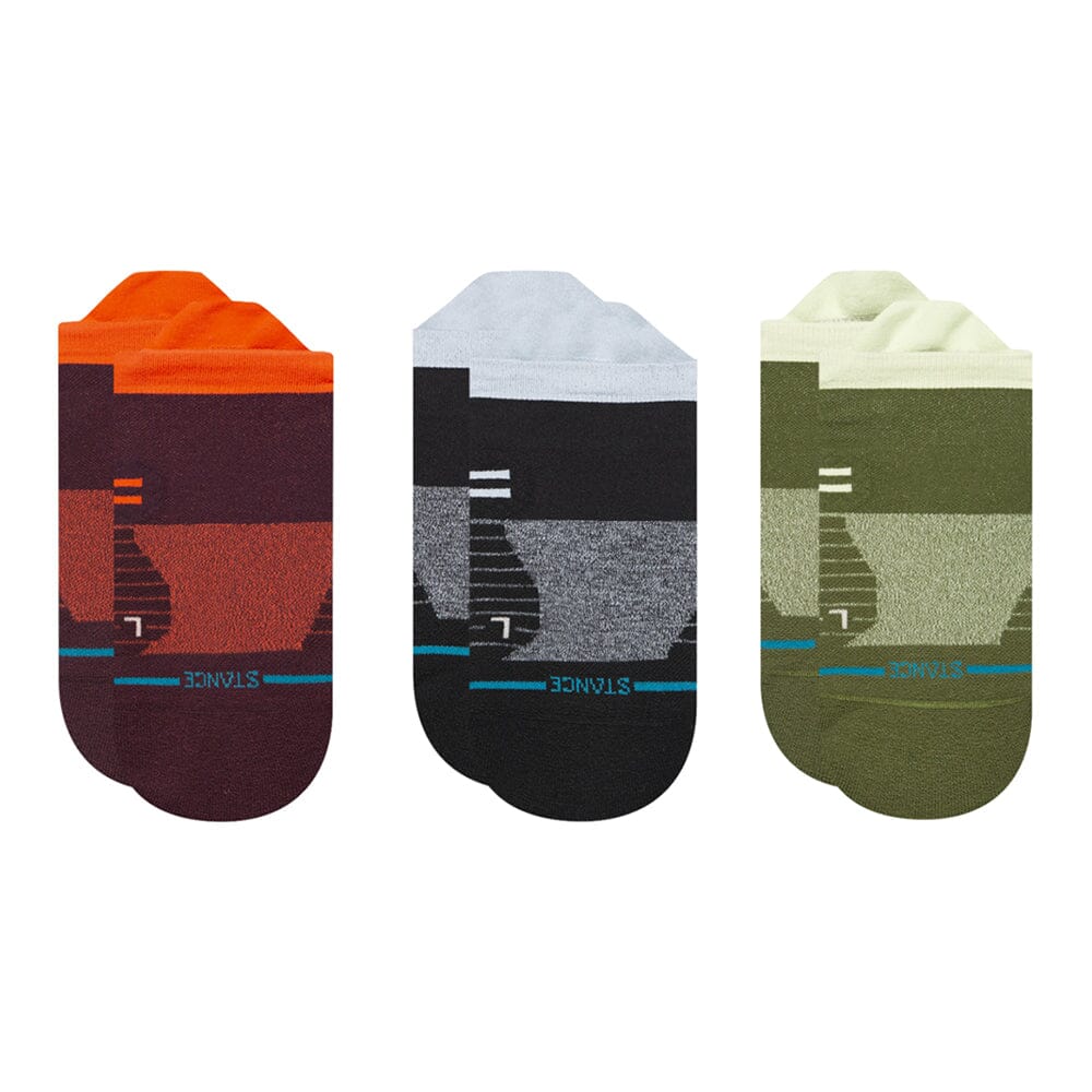 Stance Run Speedy Light Cushion Tab 3-Pack Socks - BlackToe Running#colour_multi
