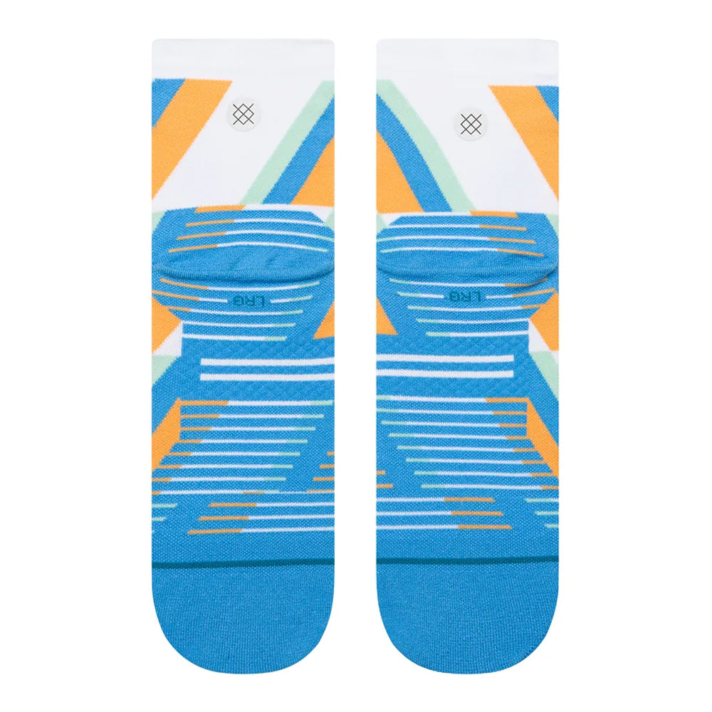 Stance Gamma Ray Ultralight Cushion Quarter Socks - BlackToe Running#colour_blue