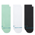 Stance Run Light Cushion Quarter 3 Pack Socks - BlackToe Running#colour_mint