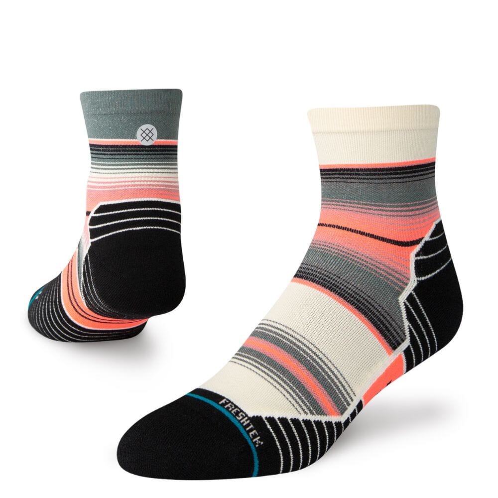 Stance Unisex - Lanak Pass Quarter Socks - BlackToeRunning#colour_teal-stripe