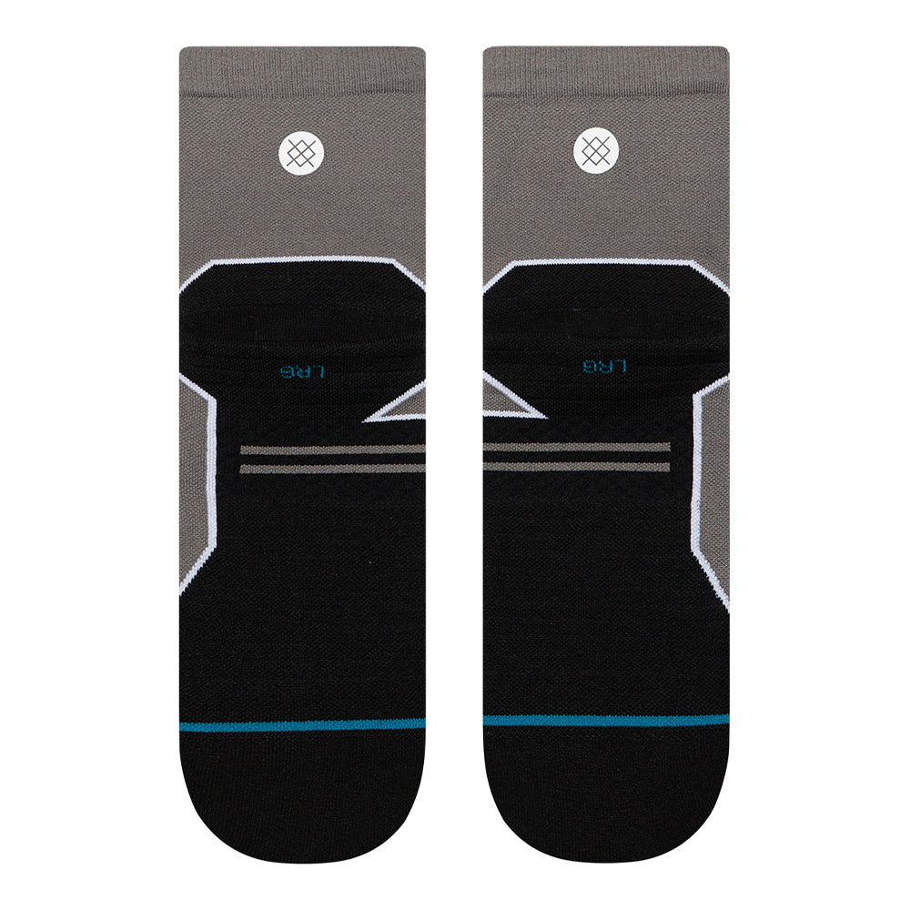 Stance Topo Light Cushion Quarter Socks - BlackToe Running#colour_grey