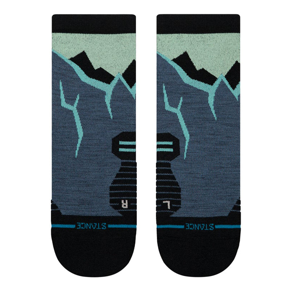 Stance Icy Mountain Light Cusion Wool Quarter Socks - BlackToe Running