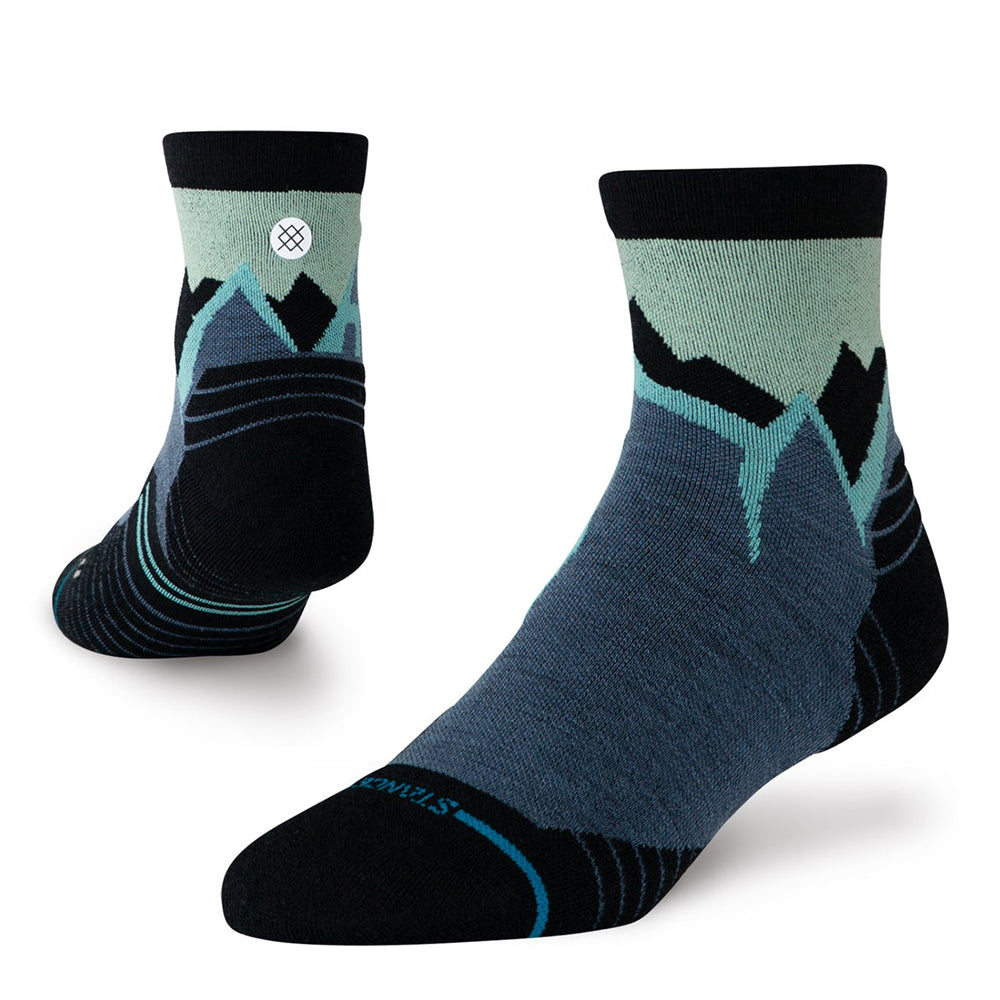 Stance Icy Mountain Light Cusion Wool Quarter Socks - BlackToe Running#colour_sea-blue