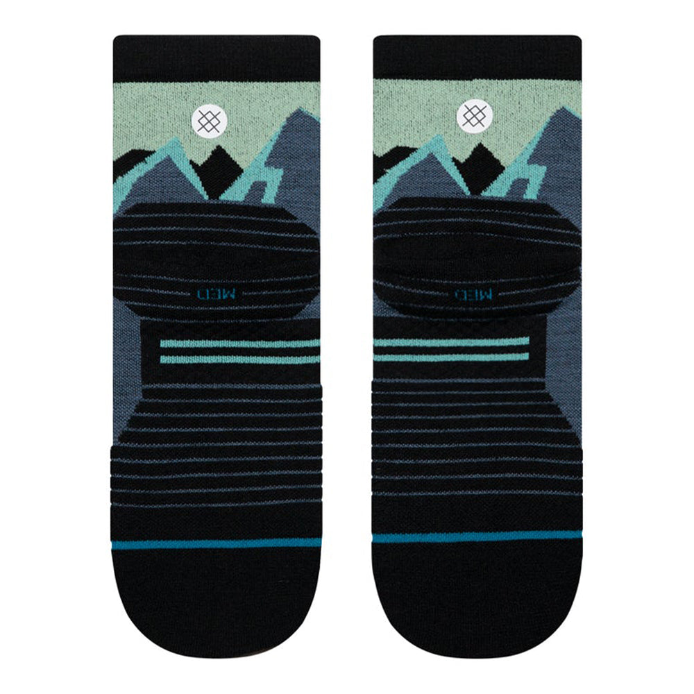 Stance Icy Mountain Light Cusion Wool Quarter Socks - BlackToe Running#colour_sea-blue
