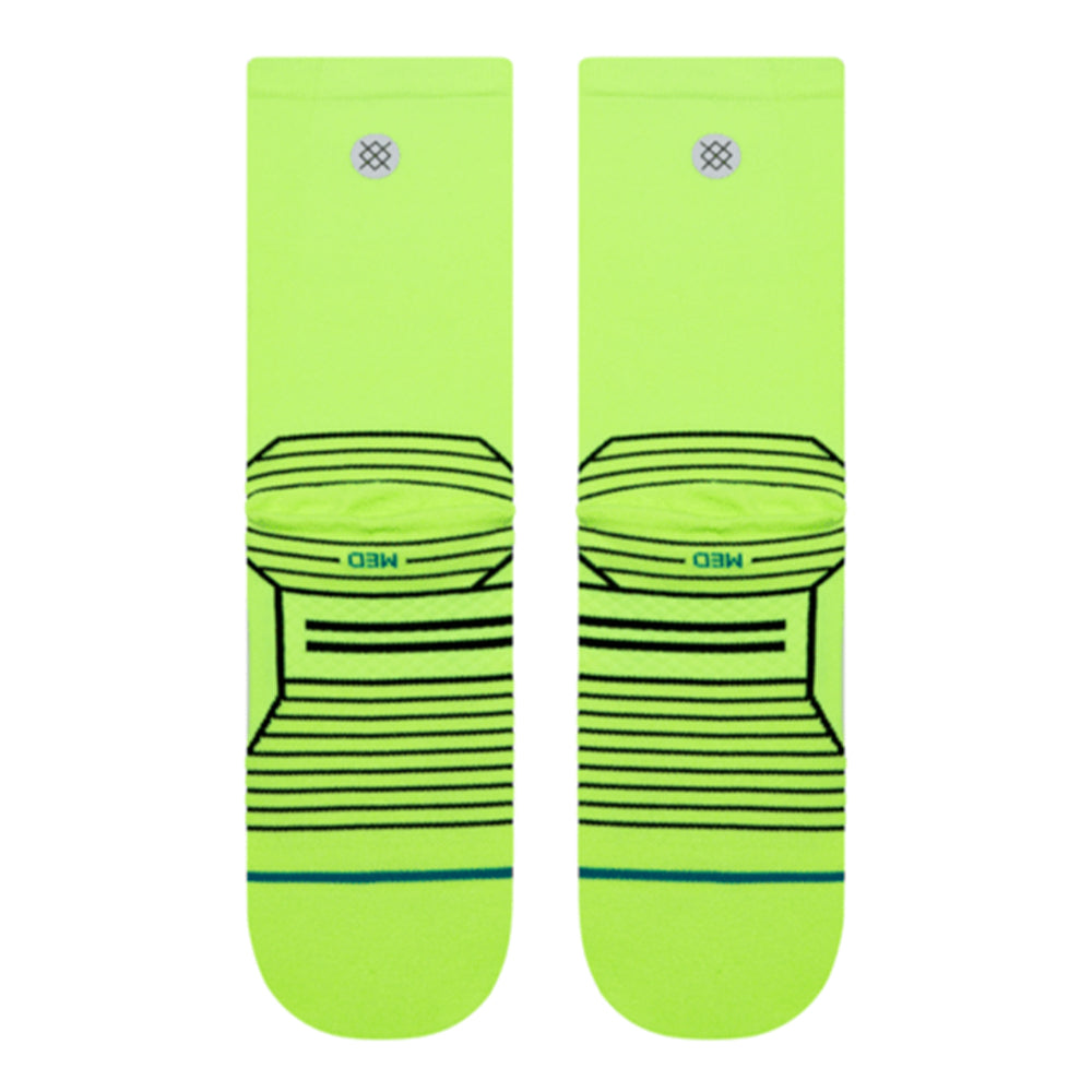 Stance Run Variegated Ultralight Cushion Crew Socks - BlackToe Running#colour_neon-green