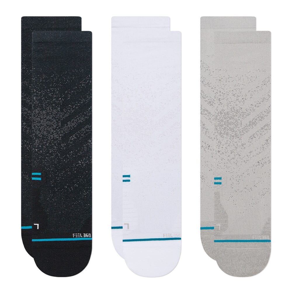 Stance Run Light Cushion Crew 3-Pack Socks - BlackToe Running - Small 