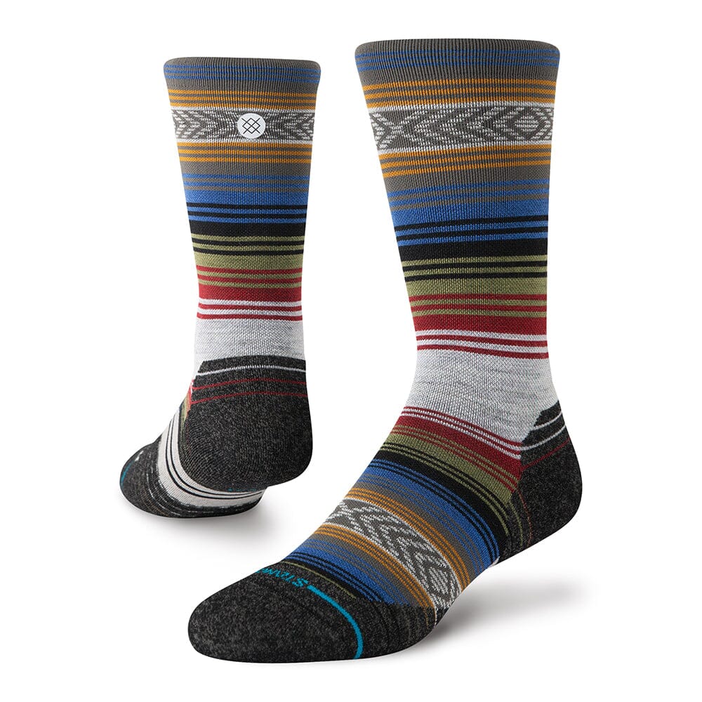 Stance Run Light Cushion Wool Crew Socks - BlackToe Running#colour_blackred