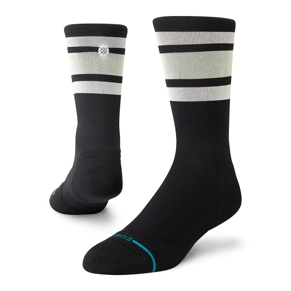 Stance Run Boyd Light Cushion Crew Socks - BlackToe Running#colour_black