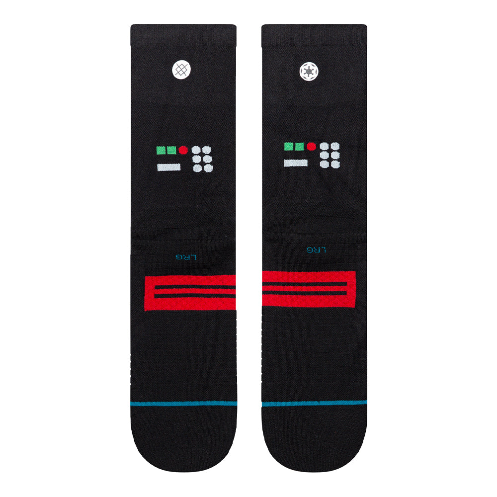 Stance X Star Wars Dark Side Performance Light Cushion Crew Socks - BlackToe Running