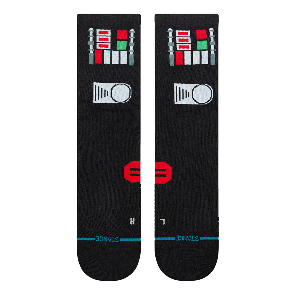 Stance X Star Wars Dark Side Performance Light Cushion Crew Socks - BlackToe Running#colour_black