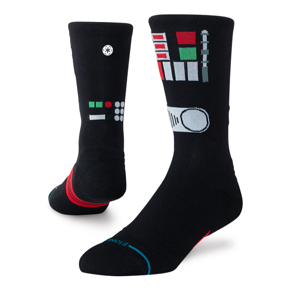 Stance X Star Wars Dark Side Performance Light Cushion Crew Socks - BlackToe Running#colour_black