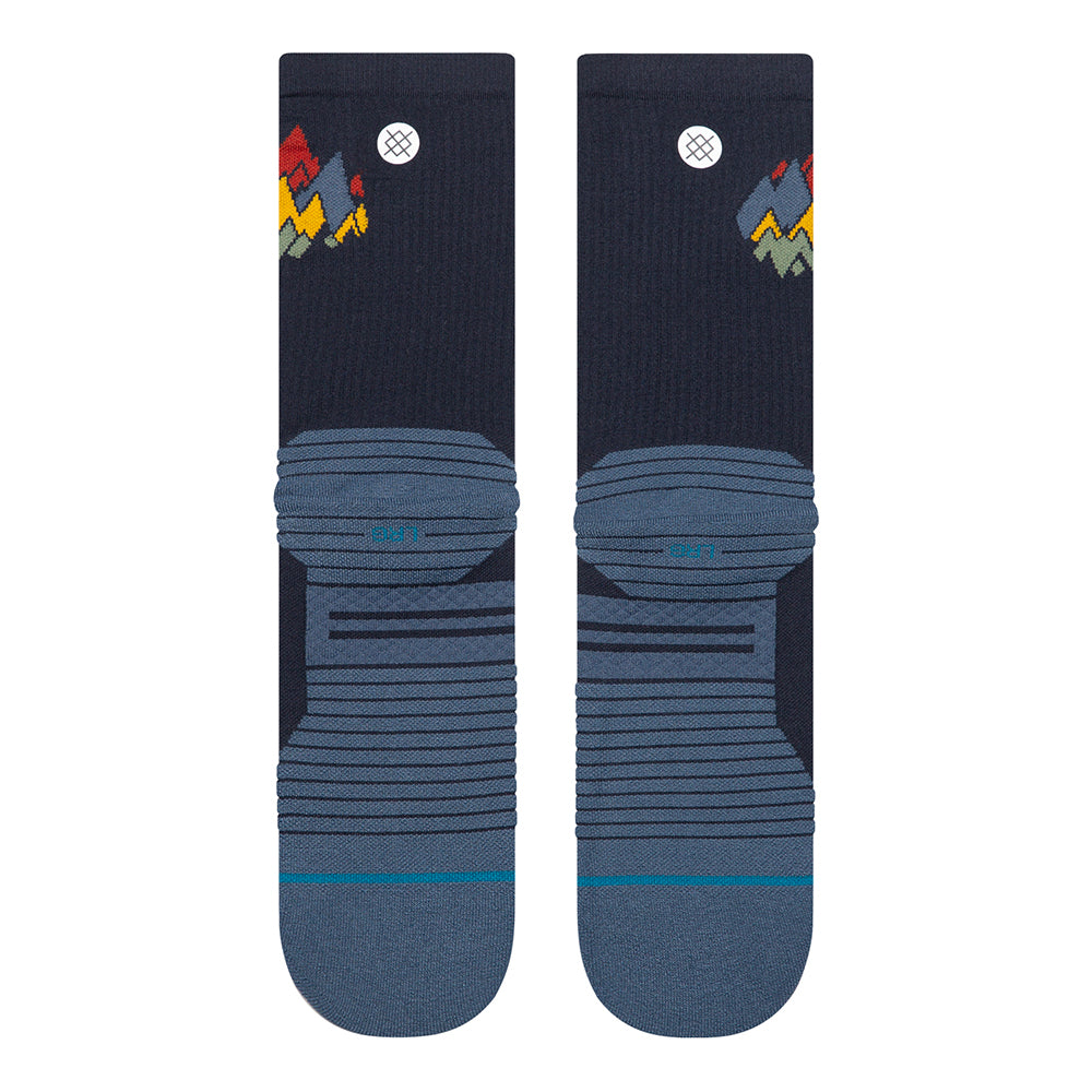 Stance Peaks Ribbed Light Cushion Crew Socks - BlackToe Running