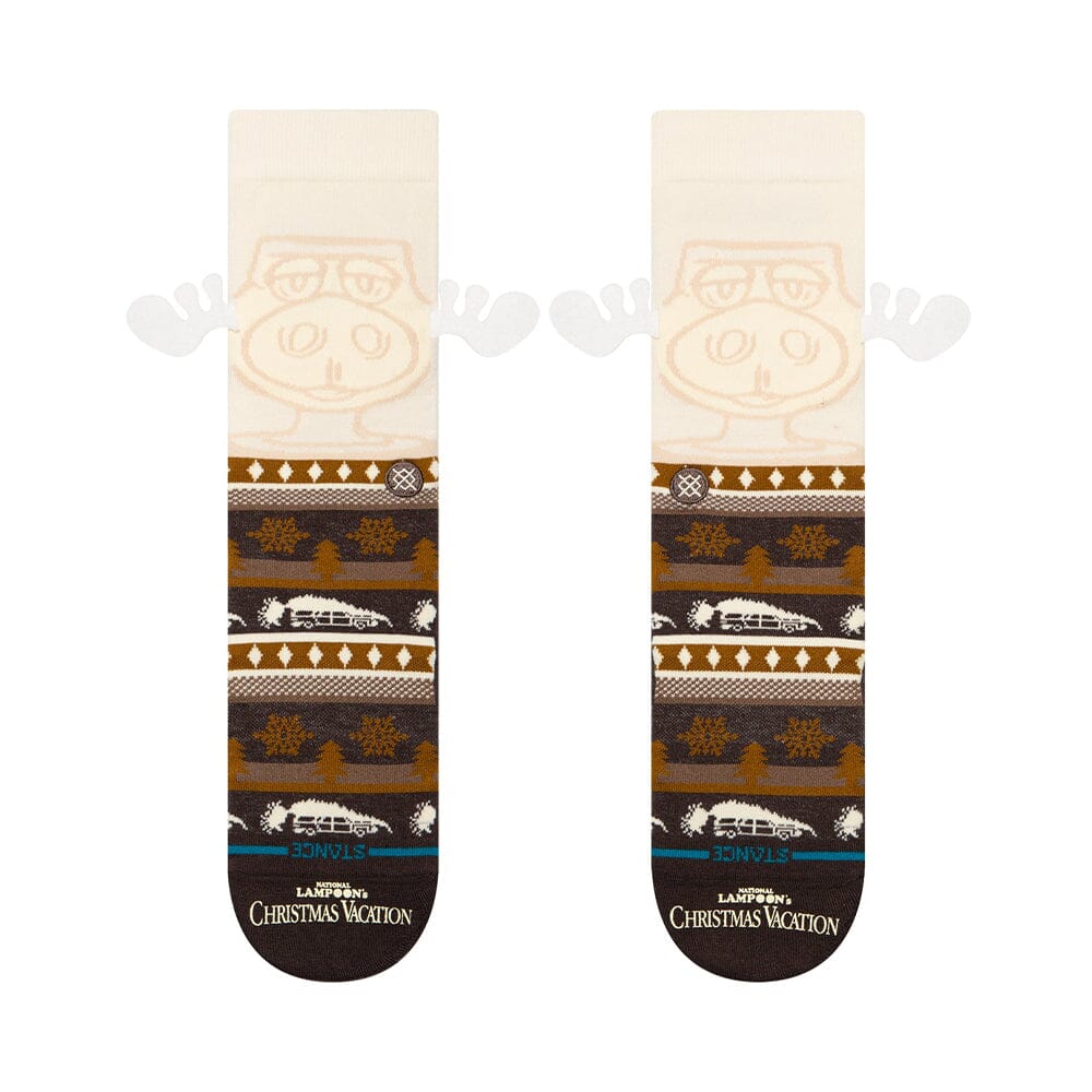 Stance Have Some Eggnog X Christmas Vacation Lifestyle Crew Socks - BlackToe Running#colour_dark-brown