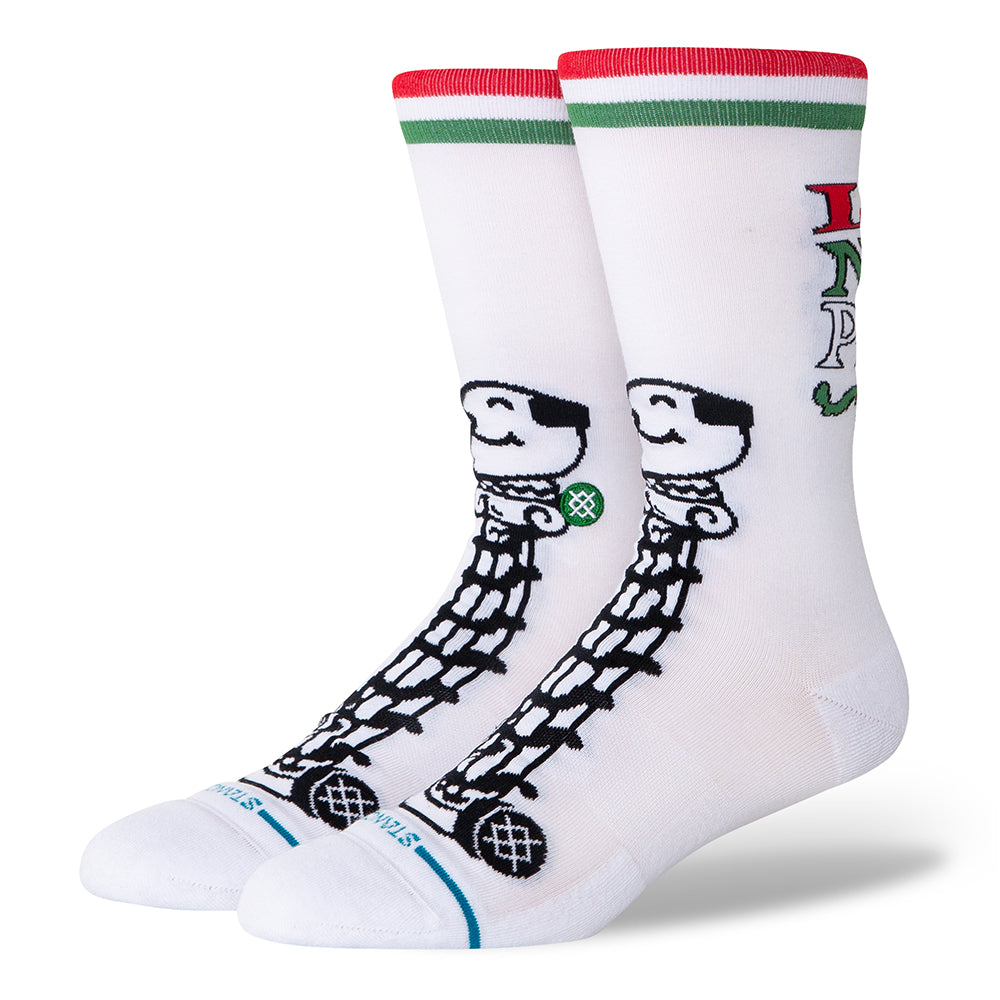 Stance X Home Alone Little Neros Light Cushion Crew Socks - BlackToe Running#colour_white