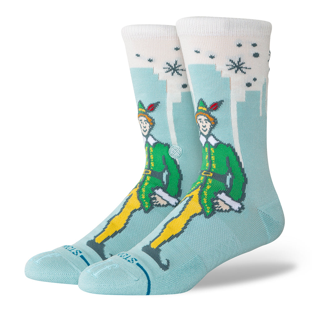 Stance X Elf Big City Elf Light Cushion Crew Socks - BlackToe Running#colour_ice-blue