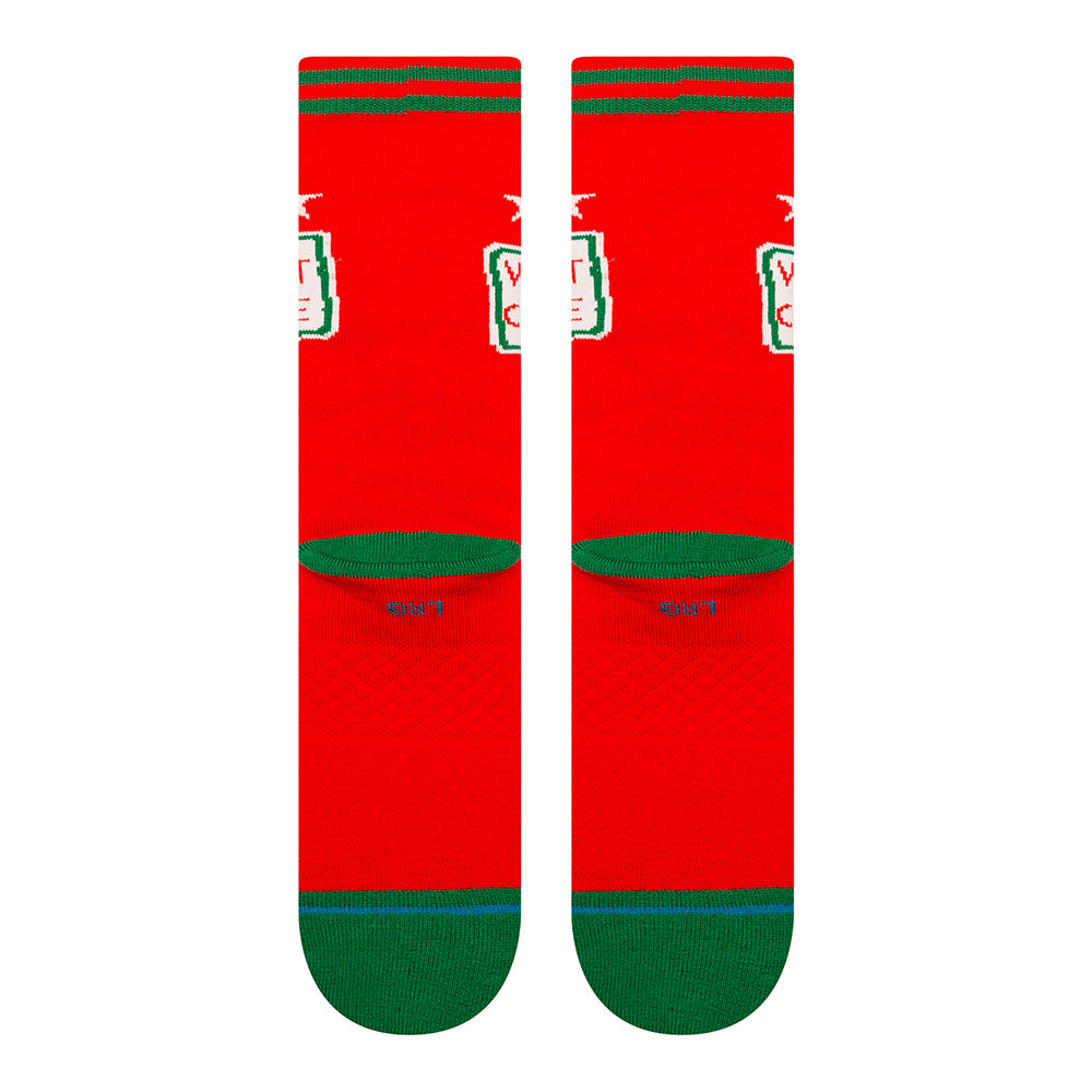 Stance X Elf Worlds Best Light Cushion Crew Socks - BlackToe Running#colour_red