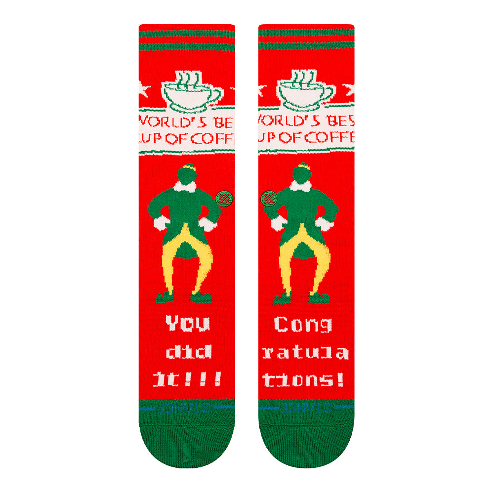 Stance X Elf Worlds Best Light Cushion Crew Socks - BlackToe Running